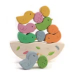 Drewniana gra zręcznościowa z kolorowymi ptaszkami i jajkami do układania dla dzieci. Tender Leaf Toys Drewniana gra zręcznościowa Balansujące Małe Ptaszki