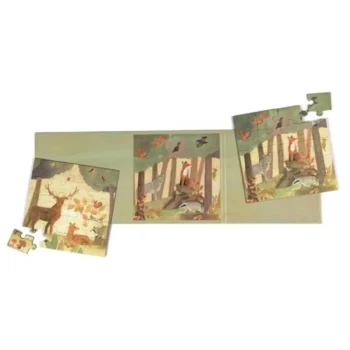 Puzzle magnetyczne z motywem lasu z obrazkami zwierząt i drzew dla dzieci. Egmont Toys Puzzle magnetyczne Las