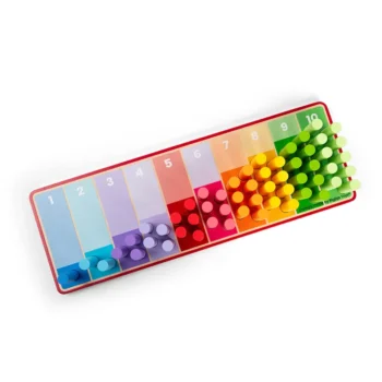 Drewniana układanka edukacyjna z kolorowymi patyczkami do nauki liczenia dla dzieci. Bigjigs Toys Drewniana układanka patyczki do liczenia