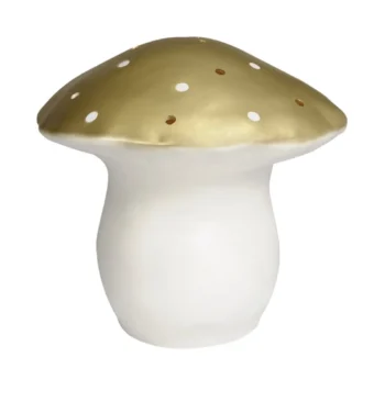 Lampka nocna LED w kształcie dużego grzybka złota dla dzieci. Egmont Toys Lampka nocna LED Grzybek Duży Złoty