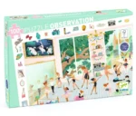 Puzzle 100 elementów z ilustracją szkoły baletowej z tańczącymi dziećmi i drzewem w tle dla dzieci. Djeco Puzzle obserwacja SZKOŁA BALETOWA 100 elem