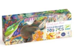 Pudełko z puzzlami 200 elementów z ilustracją leśnej orkiestry zwierząt dla dzieci. Djeco Puzzle gallery LEŚNA ORKIESTRA 200 elem