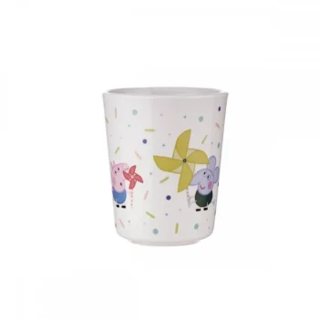 Kubek ceramiczny biały z kolorowym nadrukiem postaci z bajki Świnka Peppa dla dziecka 160 ml. Petit Jour Paris Kubek 160ml Świnka Peppa
