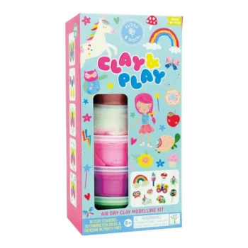 Zestaw masy plastycznej w pastelowych kolorach z motywem tęczowych wróżek dla dzieci. Floss&Rock Tęczowe Wróżki Clay & Play