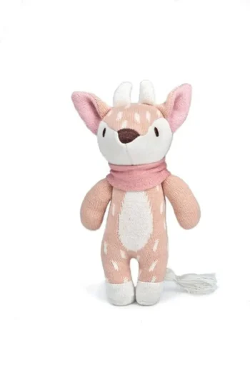 Przytulanka jelonek różowo beżowy z białymi łatkami dla dziecka. ThreadBear Design Przytulanka Jelonek