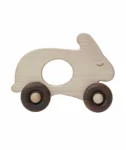 Drewniana zabawka na kółkach królik naturalne drewno dla dziecka. Wooden Story Drewniana Zabawka na Kółkach Królik