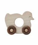 Drewniana zabawka na kółkach w kształcie kaczki dla dziecka. Wooden Story Drewniana Zabawka na Kółkach Kaczka