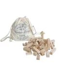 Drewniane surowe klocki w naturalnym kolorze 50 elementów dla dzieci w worku sznurkowym. Wooden Story Drewniane Klocki w Worku – Surowe 50 elementów