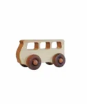 Drewniany autobus na kółkach naturalny kolor zabawka dla dziecka. Wooden Story Drewniana Zabawka na Kółkach Autobus