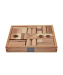 Drewniane klocki naturalne w skrzynce 30 elementów do układania dla dziecka. Wooden Story Drewniane Klocki w Skrzynce – Naturalne 30 Elementów