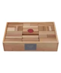 Drewniane klocki naturalne w skrzynce 63 elementy dla dziecka. Wooden Story Drewniane Klocki w Skrzynce – Naturalne XL 63 elementy