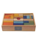 Drewniane kolorowe klocki w skrzynce 63 elementy dla dziecka. Wooden Story Drewniane Klocki w Skrzynce – Kolorowe XL 63 elementy