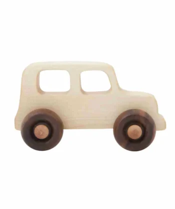 Drewniane auto na kółkach w kolorze naturalnym zabawka dla dziecka. Wooden Story Drewniana Zabawka na Kółkach Auto Off Road