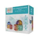 Klocki magnetyczne w pastelowych kolorach 34 elementy dla dzieci. Cleverclixx Klocki magnetyczne Small Curved Pack Pastel 34 el