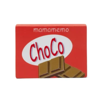 Drewniana zabawkowa czekolada w kawałkach dla dziecka. MamaMemo Playfood: czekoladka
