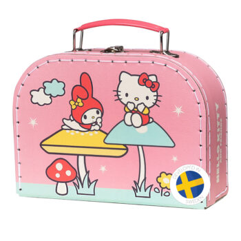 Różowa walizeczka z motywem Hello Kitty i postacią z kreskówki do przechowywania zabawek dla dzieci. MICKI Walizeczka Hello Kitty akcesoria zabawki przechowywanie zabawek