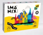 Klocki magnetyczne w różnych kolorach 60 elementów dla dzieci powyżej 3 lat. Imanix klocki magnetyczne CLASSIC 60 elem