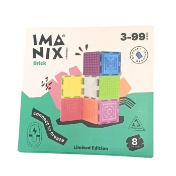 Zestaw 8 kolorowych klocków magnetycznych dla dzieci i dorosłych. Imanix klocki magnetyczne IMABRICK 8 elem