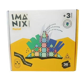 Klocki magnetyczne pastelowe 36 elementów dla dzieci powyżej 3 lat. Imanix klocki magnetyczne PASTEL 36 elem