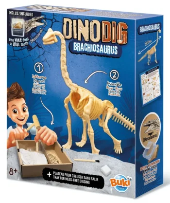 Zestaw naukowy do składania szkieletu dinozaura brachiozaura dla dzieci powyżej 8 lat. Buki Mały paleontolog Brachiozaur
