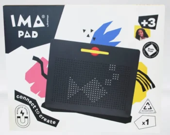 Czarna tablica magnetyczna do tworzenia wzorów z magnesów dla dzieci powyżej 3 lat. Imanix tablica magnet. IMAPAD czarna