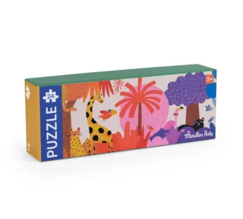 Puzzle kartonowe dżungla 24 elementy dla dzieci powyżej 3 lat. Moulin Roty Puzzle kartonowe DŻUNGLA 70x15cm
