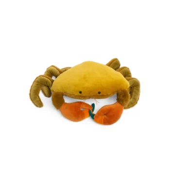 Pluszowa maskotka duży krab w kolorze żółtym i pomarańczowym dla dziecka. Moulin Roty Maskotka duży krab DOOKOŁA ŚWIATA