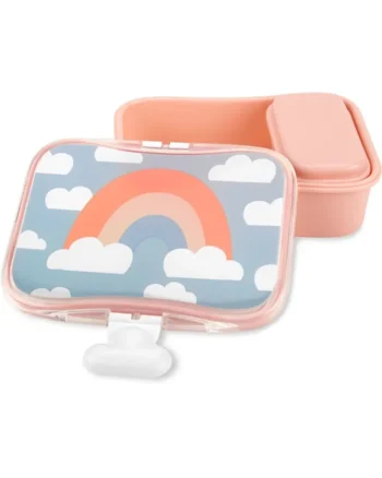 Śniadaniówka dla dziecka różowa z motywem tęczy i chmur z tworzywa sztucznego. Skip Hop Lunchbox dla Dziecka Tęcza Spark Style