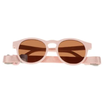 Różowe okulary przeciwsłoneczne dla dziecka z regulowanym paskiem i brązowymi szkłami. Dooky Okulary przeciwsłoneczne Aruba PINK 6-36 m