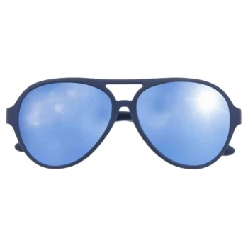 Granatowe okulary przeciwsłoneczne dla dzieci z niebieskimi lustrzanymi szkłami. Dooky Okulary przeciwsłoneczne Jamaica Air NAVY3-7