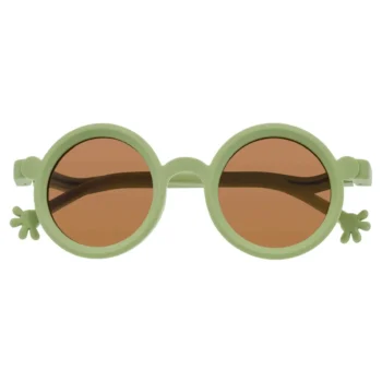 Zielone okrągłe okulary przeciwsłoneczne dla dzieci z brązowymi szkłami. Dooky Okulary przeciwsłoneczne Waikiki OLIVE 6-36