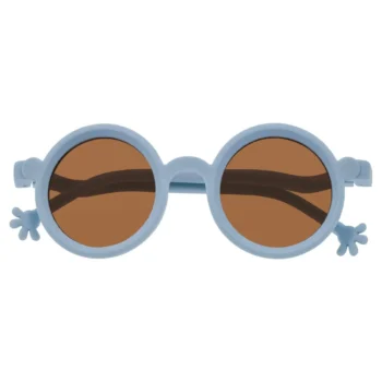 Okulary przeciwsłoneczne dziecięce niebieskie z okrągłymi brązowymi szkłami. Dooky Okulary przeciwsłoneczne Waikiki BLUE 6-36