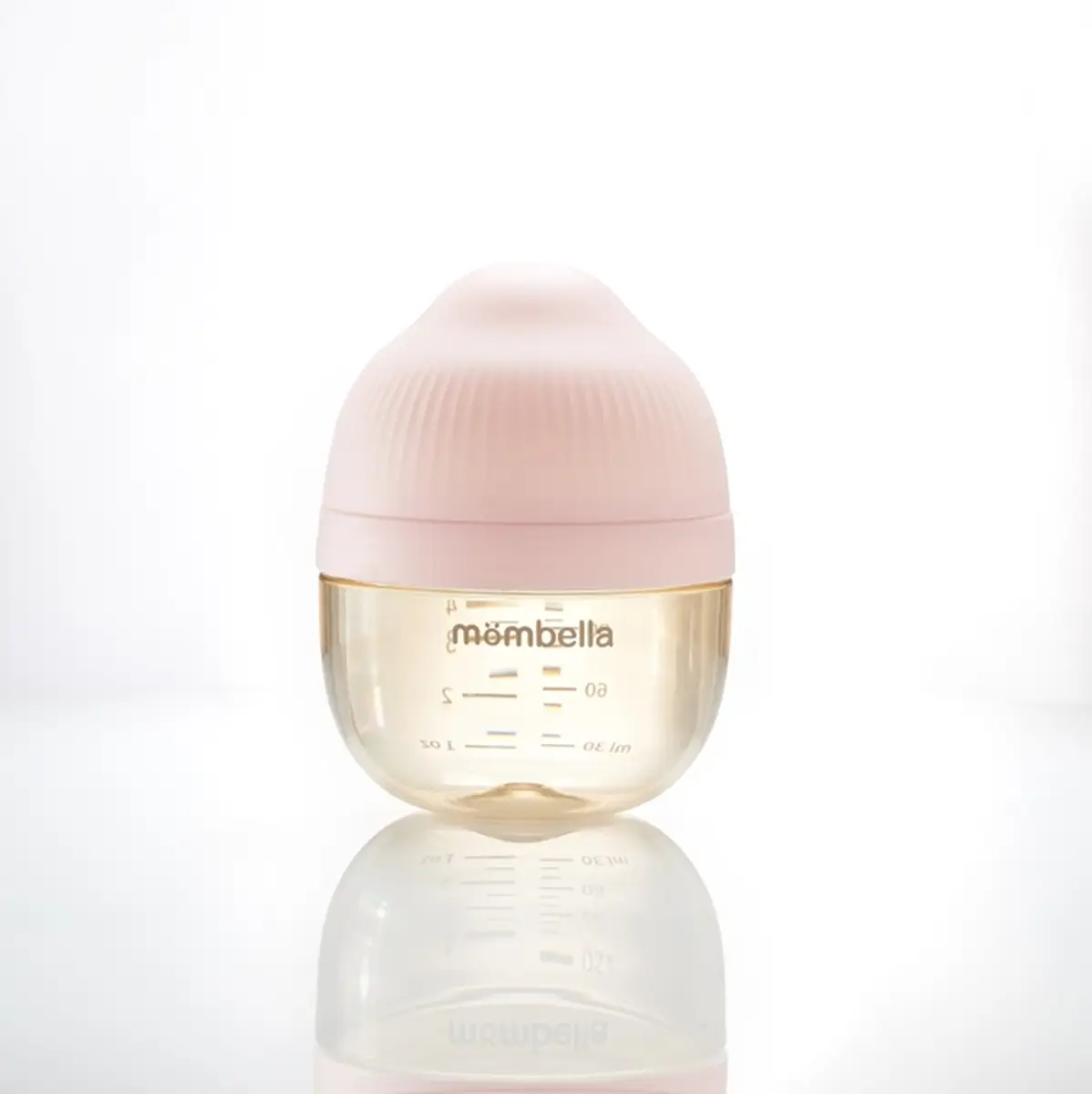 Butelka do karmienia noworodka różowa z miarką 120 ml z tworzywa PPSU. Mombella Butelka Antykolkowa dla Noworodka Roze PPSU 120ml