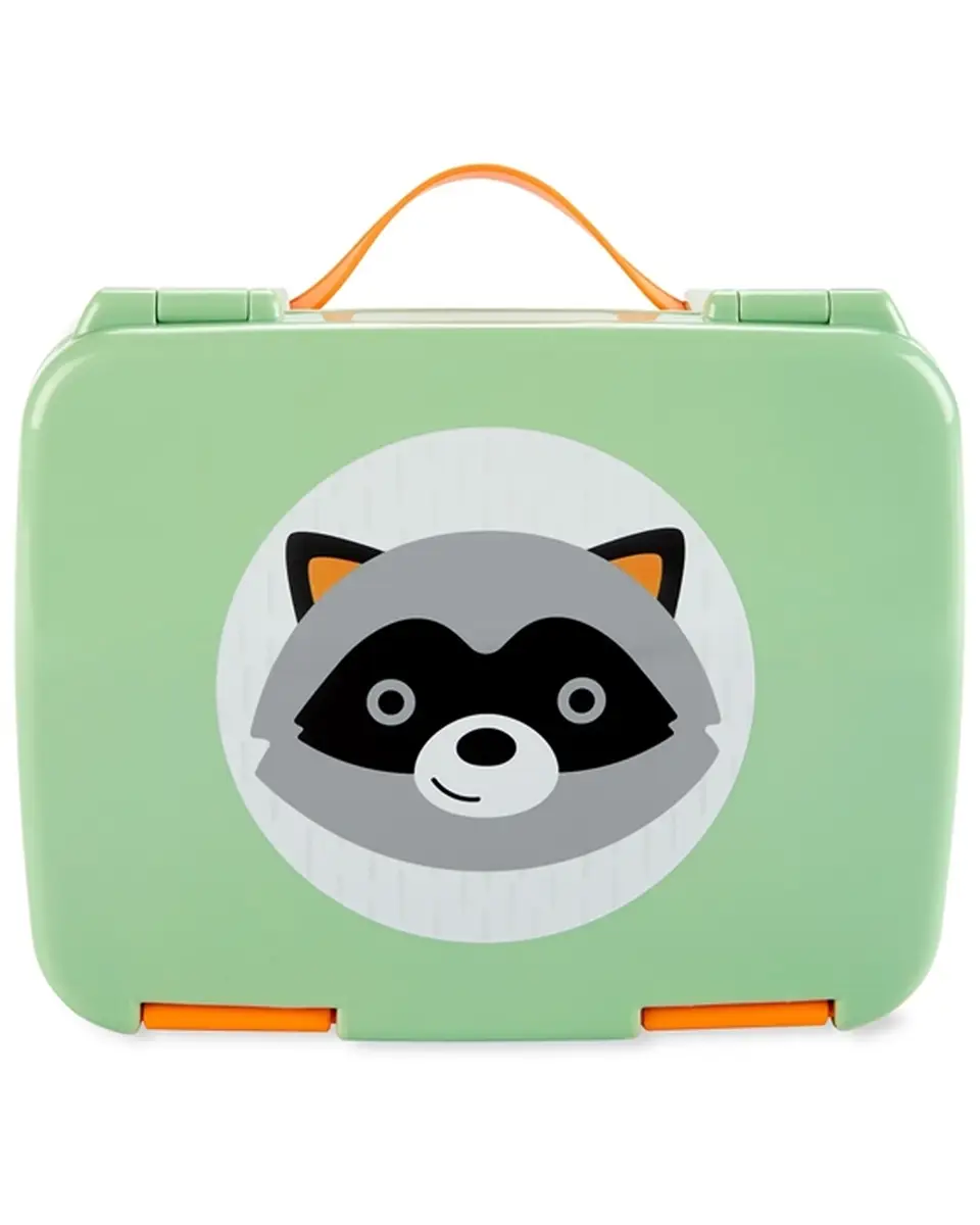 Zielona śniadaniówka lunchbox dla dziecka z motywem szopa z pomarańczowym uchwytem. Skip Hop Lunchbox dla Dziecka Bento Szop ZOO