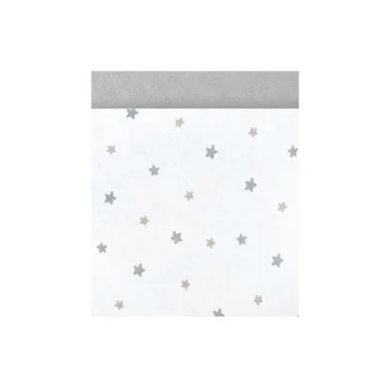 Prześcieradło do łóżeczka białe w szare i beżowe gwiazdki dla niemowlaka 80x40 cm 2 sztuki. Shnuggle Prześcieradło 80x40cm Air Lite Crib 2szt Stars