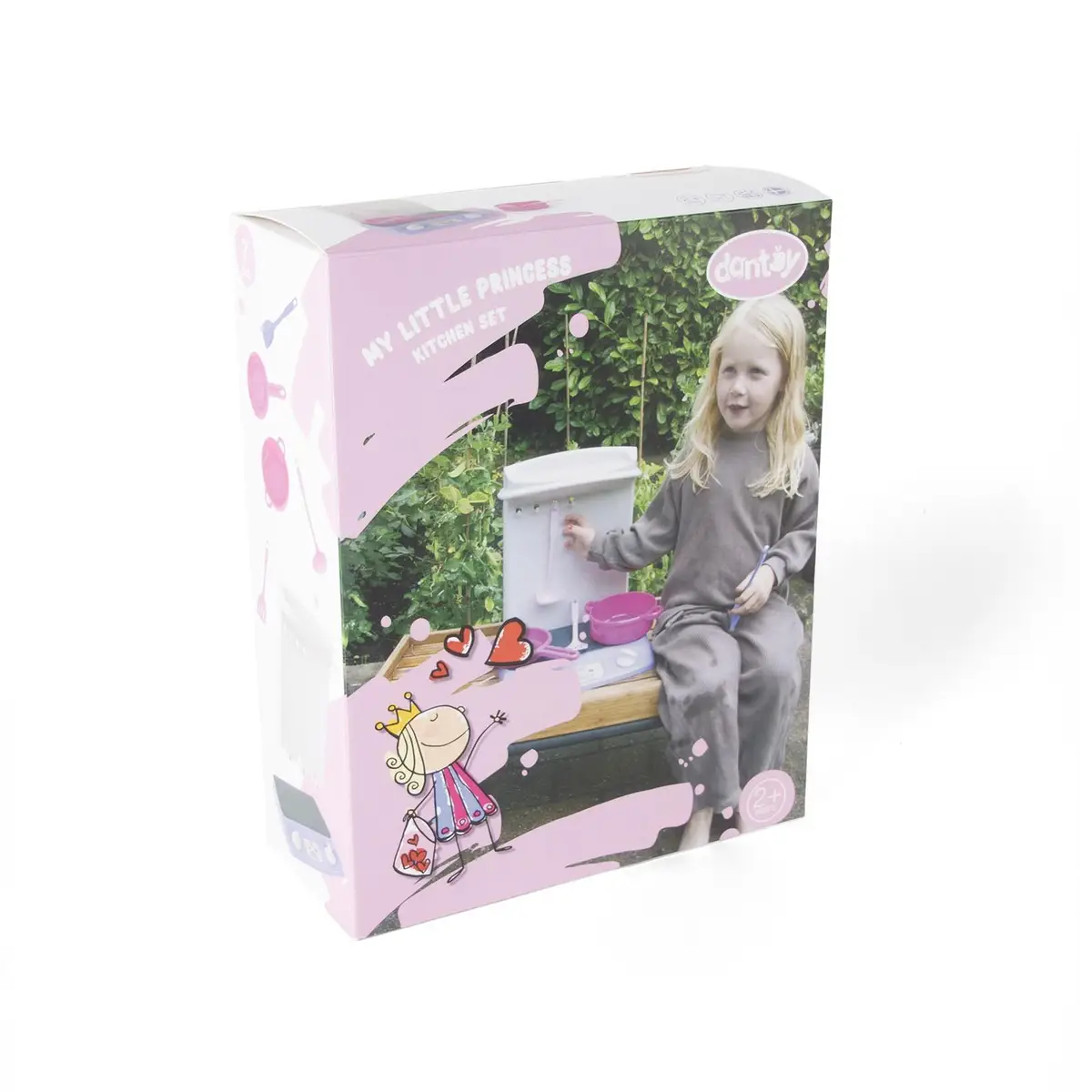 Mini kuchnia dla dzieci plastikowa biała z różowymi akcesoriami dla dziewczynki. Dantoy Mini kuchnia dla dzieci MY LITTLE PRINCESS