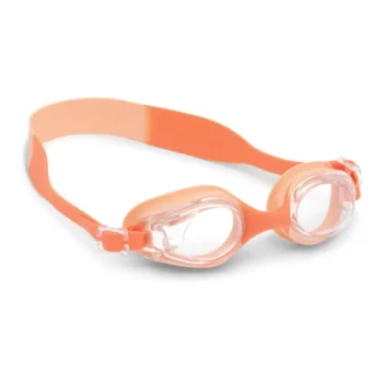 Pomarańczowe okulary pływackie dla dzieci 3-8 lat z przezroczystymi soczewkami i regulowanym paskiem. Vanilla Copenhagen Okulary pływackie coral 3-8 lat