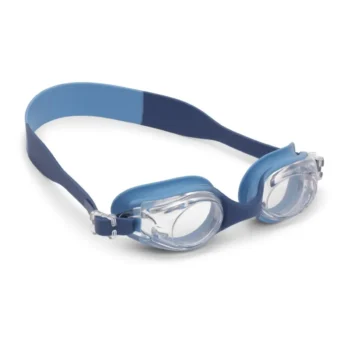 Niebieskie okulary pływackie dla dzieci w wieku 3-8 lat z regulowanym paskiem i przezroczystymi soczewkami. Vanilla Copenhagen Okulary pływackie blue 3-8 lat