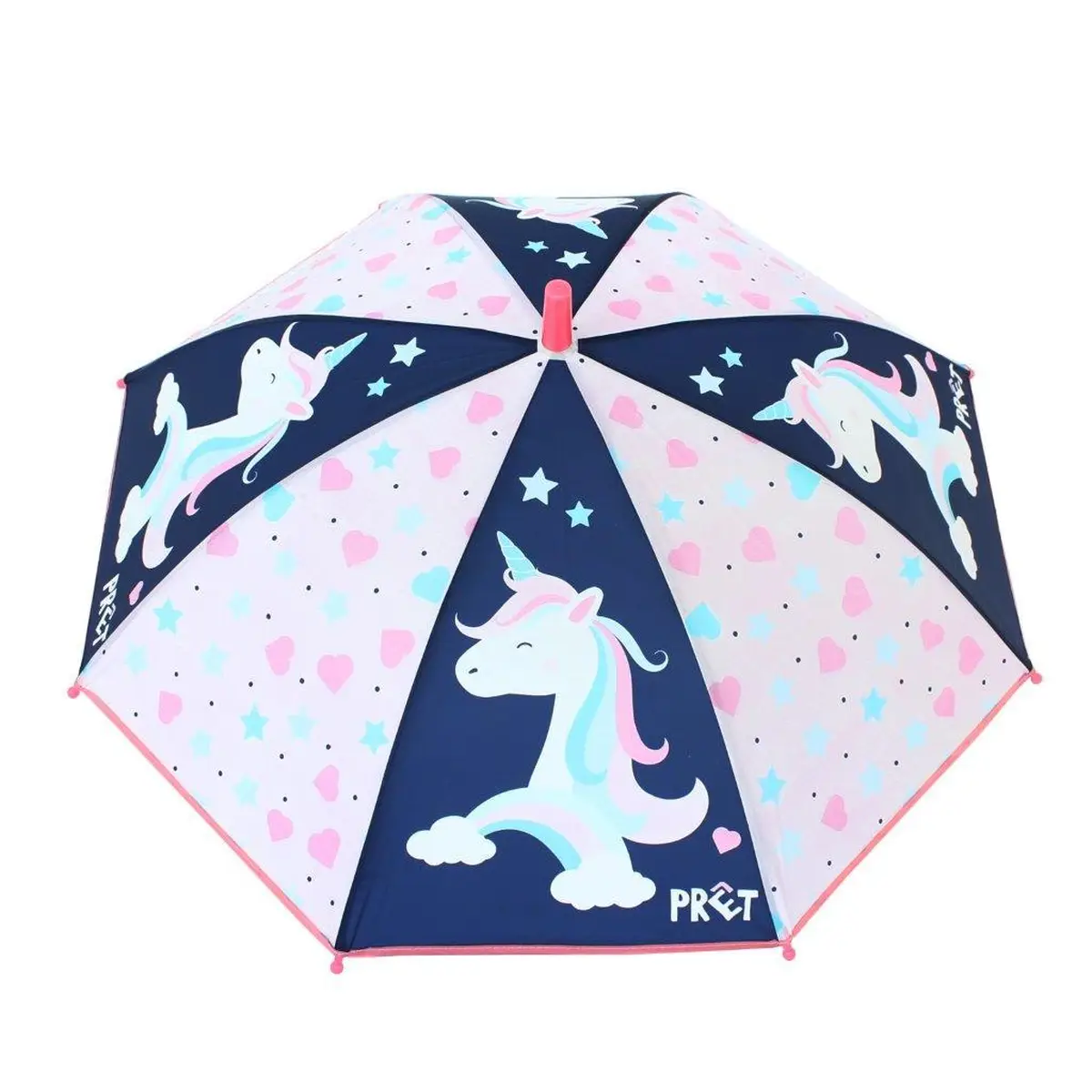 Parasol przeciwdeszczowy dziecięcy z nadrukiem jednorożca w kolorze różowo granatowym. Pret Parasol przeciwdeszczowy Rainbow Unicorn