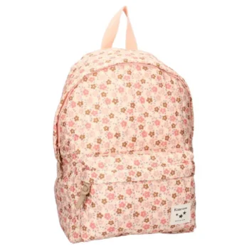 Plecak dziecięcy różowy w kwiaty z przednią kieszenią dla dziecka. Kidzroom Plecak dla dzieci L Magical Meadows pink