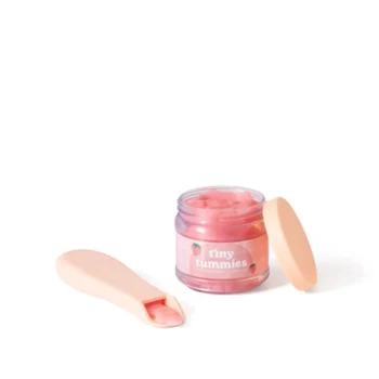 Różowy plastikowy słoiczek z przykrywką i łyżeczką do karmienia lalek dla dzieci. Tiny Harlow Tiny Tummies – magiczny słoiczek z łyżeczką do karmienia lalek