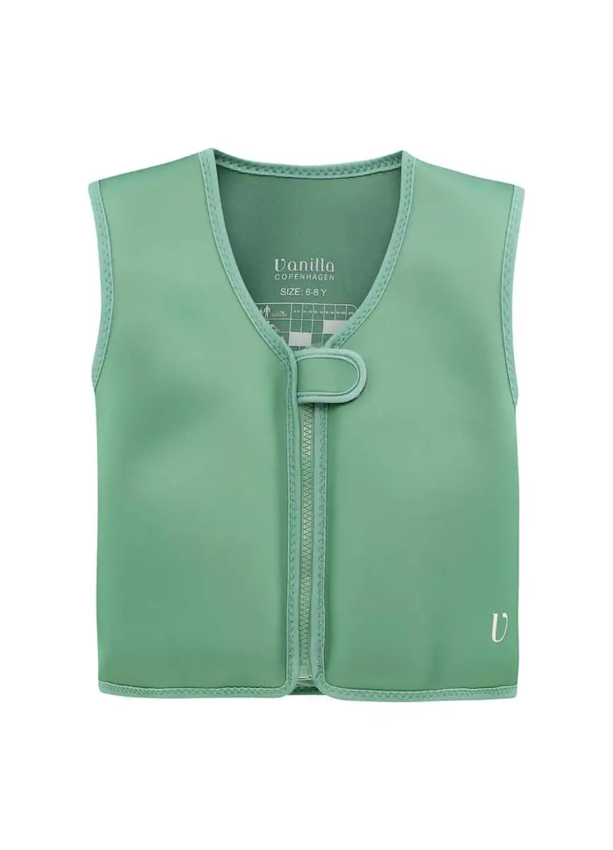 Zielona kamizelka do pływania dla dziecka zapinana na zamek i rzep. Kamizelka do pływania Neo Fern Green 3-6L 19-25kg
