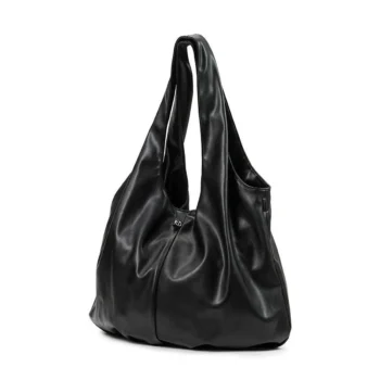 Czarna torba dla mamy z miękkiego materiału z szerokimi uchwytami. Elodie Details Torba dla mamy Draped Tote Black