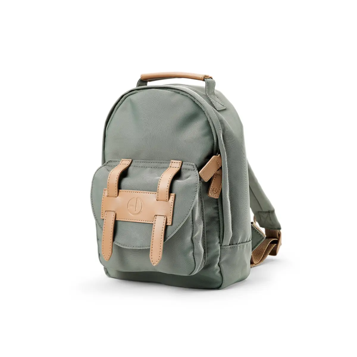 Zielony plecak dziecięcy z jasnobrązowymi elementami z ekoskóry dla dziecka. Elodie Details Plecak BackPack MINI Hazy Jade