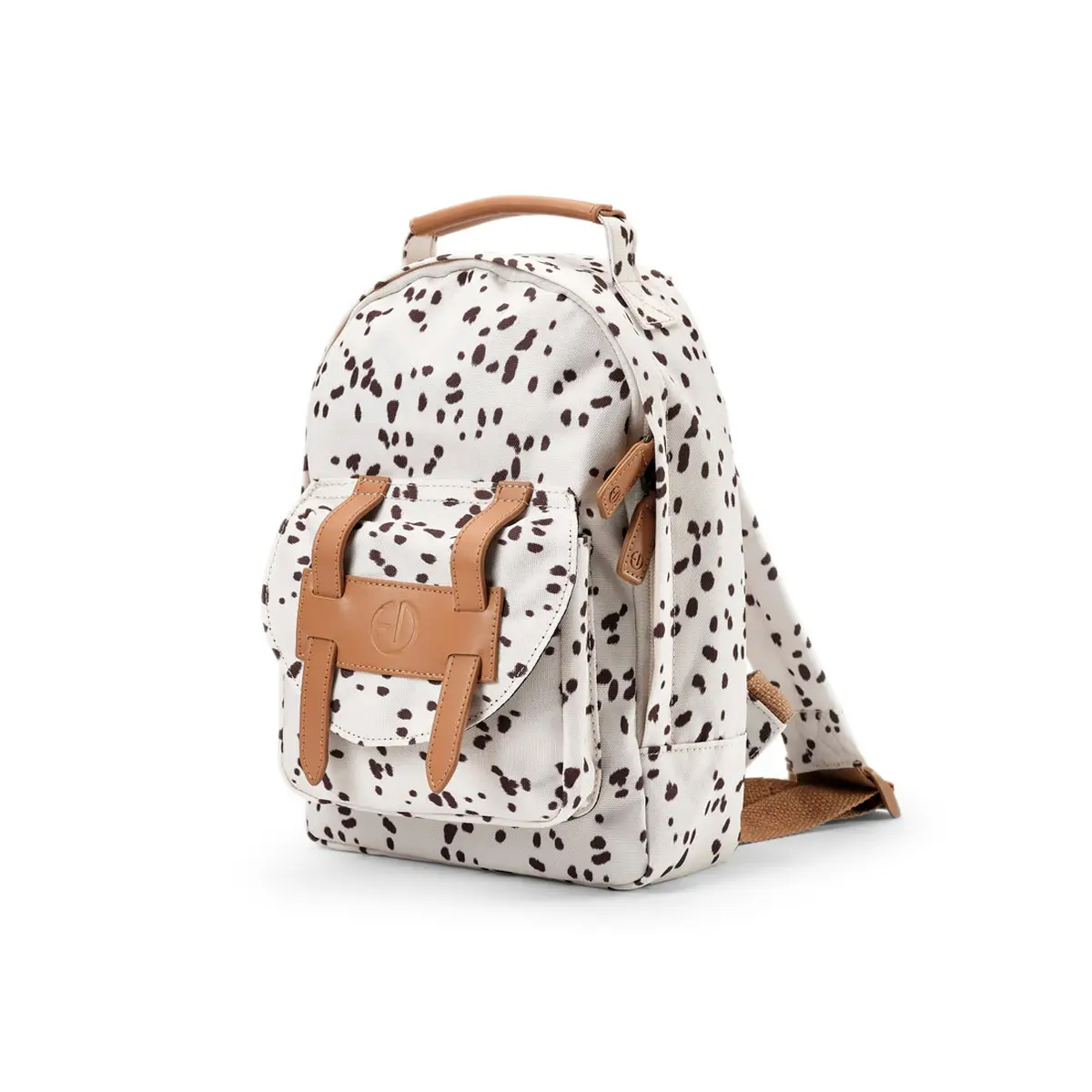 Plecak dziecięcy biały w czarne cętki z brązowymi elementami dla dziecka. Elodie Details Plecak BackPack MINI Dalmatian Dots