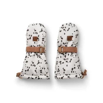 Białe rękawiczki dziecięce w czarne cętki wzór dalmatian dots z regulowanym paskiem dla dziecka 1-3 lata. Elodie Details Rękawiczki Dalmatian Dots 1-3 lata