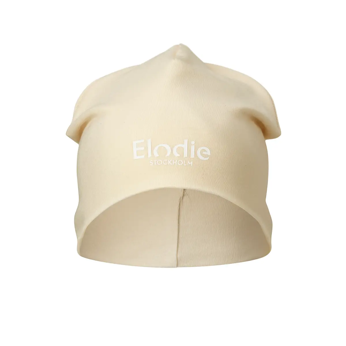 Cienka kremowa czapka dla niemowlaka 0-6 miesięcy z nadrukiem napisu. Elodie Details Czapka Oat White 0-6 m-cy