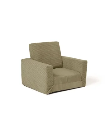 Rozkładany fotel dziecięcy zielony w prążki z podłokietnikami. Kid’s Concept Rozkładany fotel green