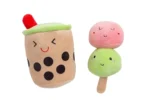 Pluszowa zabawka dla psa w kształcie bubble tea i lizaka z twarzami miękka kolorowa. Pearhead Zabawka Dla Psa Bubble Tea