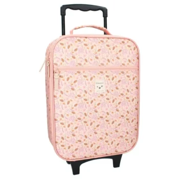 Różowa walizka dziecięca na kółkach z motywem kwiatowym dla dziecka. Kidzroom Walizka dla dzieci Memories Flowers Pink